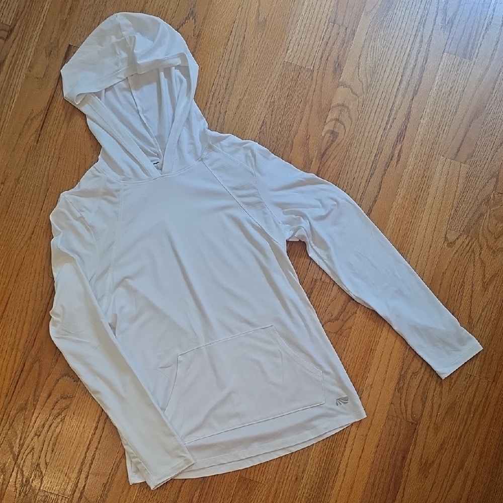 Marika Long Sleeve Hoodie White Shirt Size S